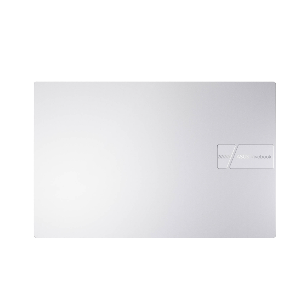 White notebook with a visible brand logo on a white background