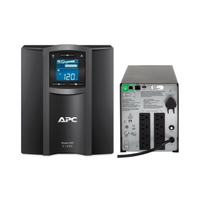 APC UPS system with front and back views on a white background