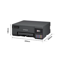 Epson printer with dimensions labeled on a white background