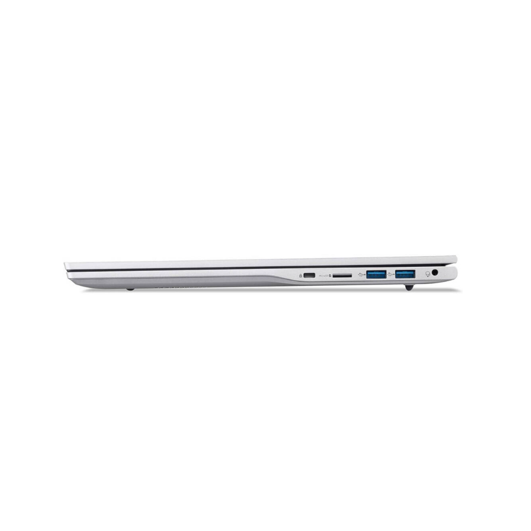 Side view of a white laptop on a white background