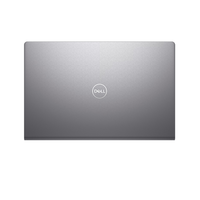 Silver Dell laptop on a white background