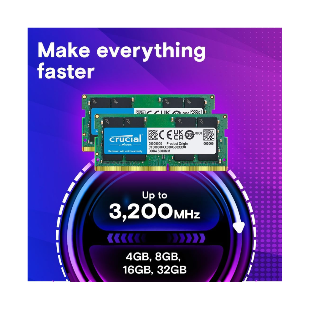 Crucial Ram 8GB DDR4 Laptop 3200
