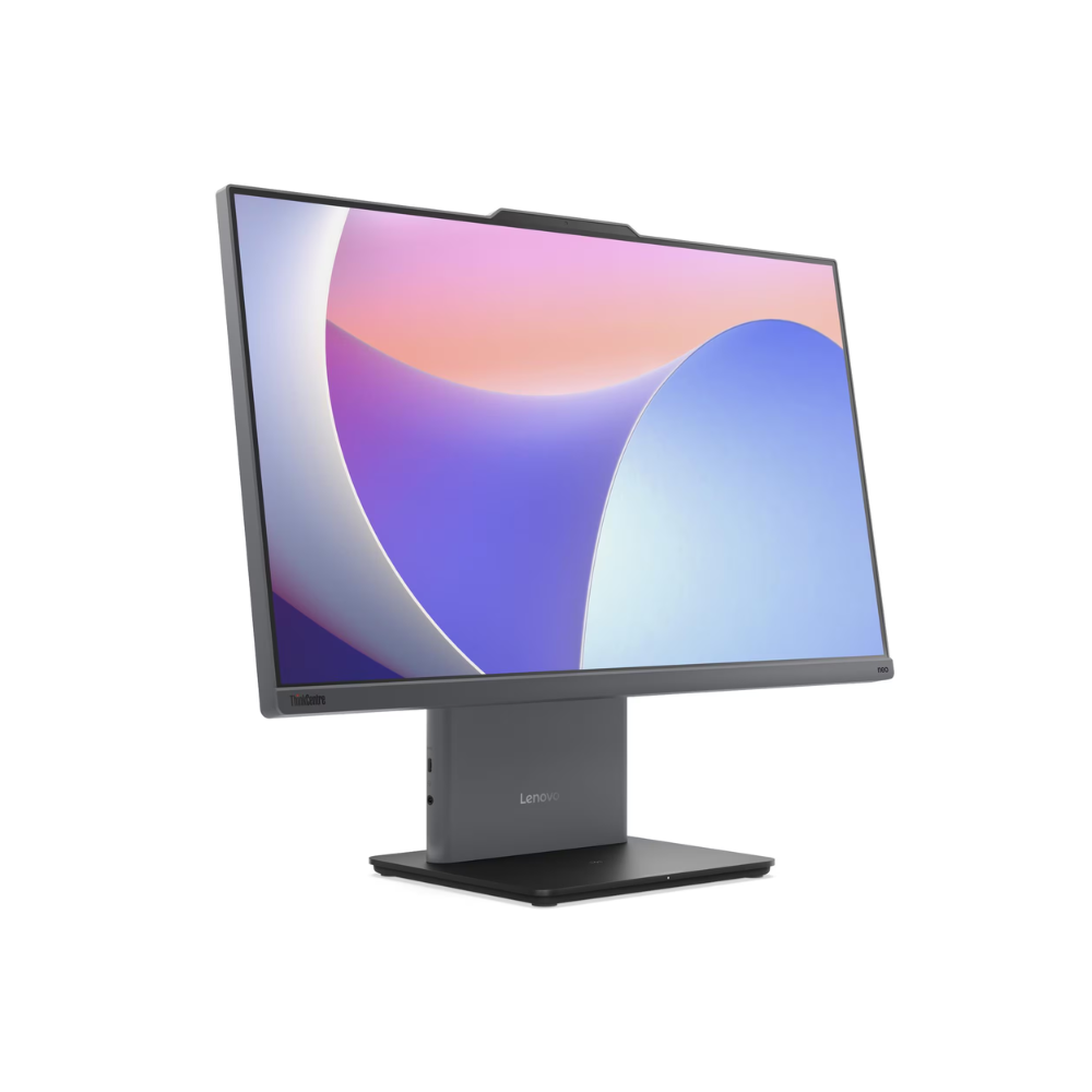 Monitor with a colorful display on a white background