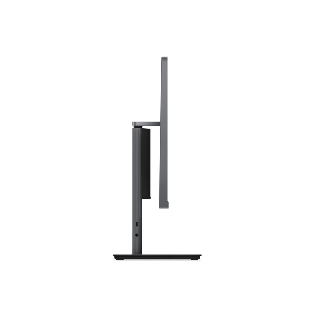 Black stand with a rectangular object on a white background