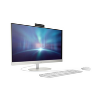 Computer monitor with keyboard and mouse on a white background