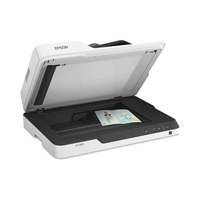 Epson document scanner with a document on its glass surface