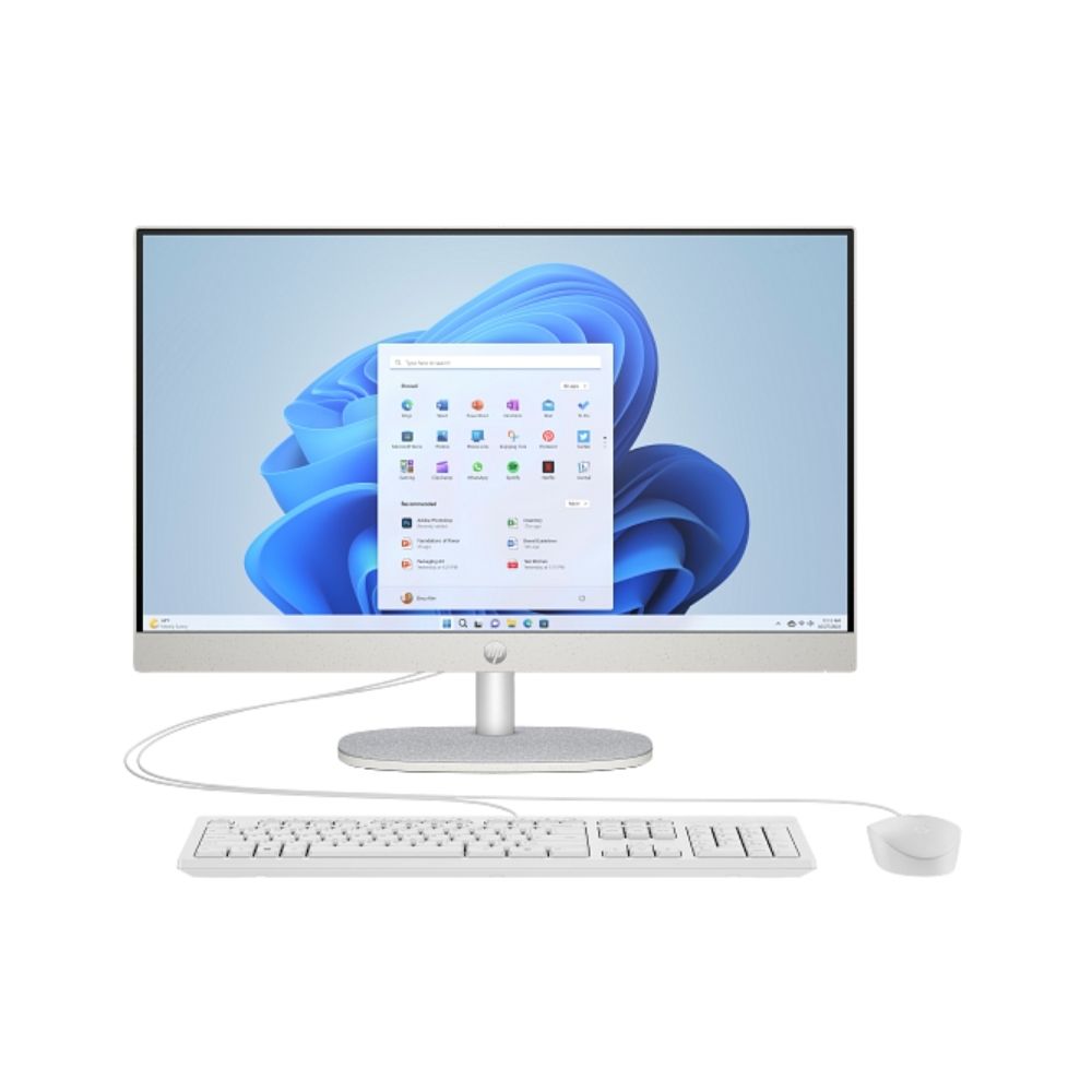 HP All-in-One 24-cr1002 PC – Core Ultra 7 155U, 16GB, 512GB SSD, 24" FHD, FreeDOS (Shell White)