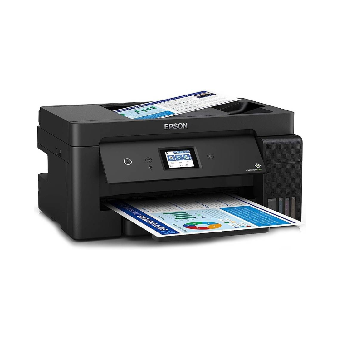 Epson printer with printed documents on a white background