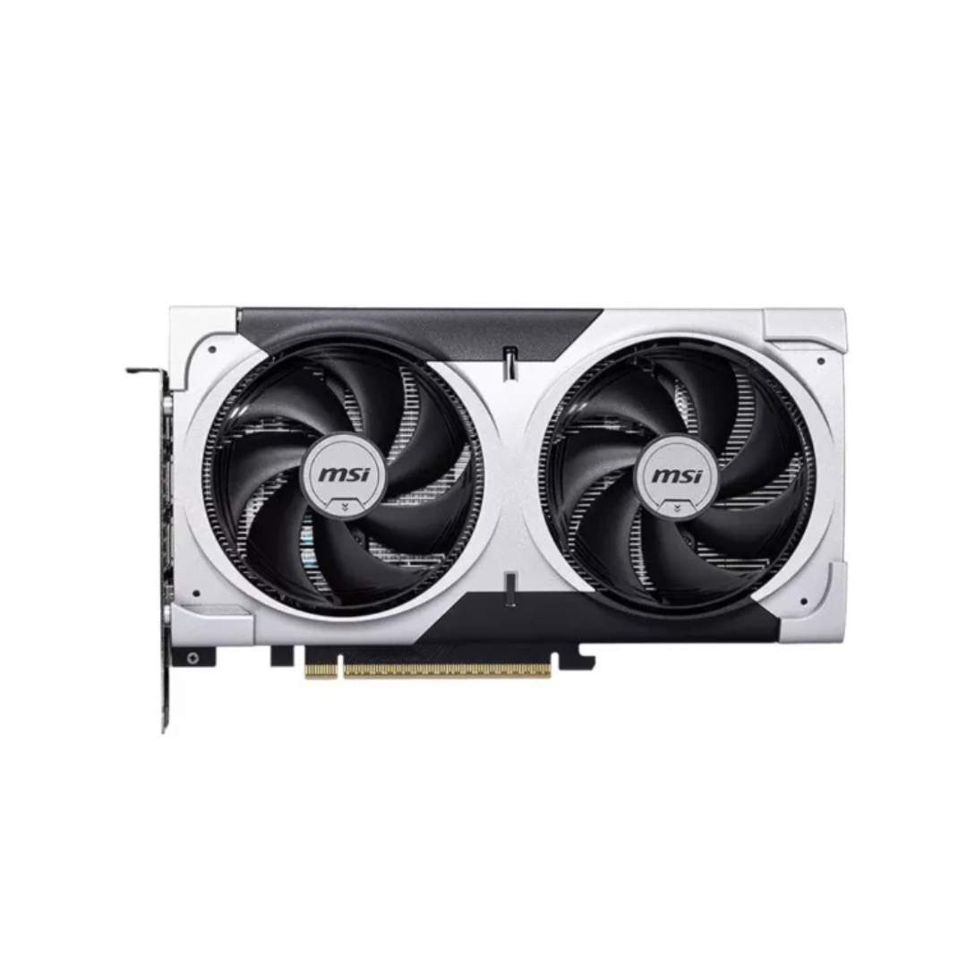 MSI graphics card with dual fans on a white background