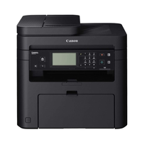 Black Canon printer on a white background