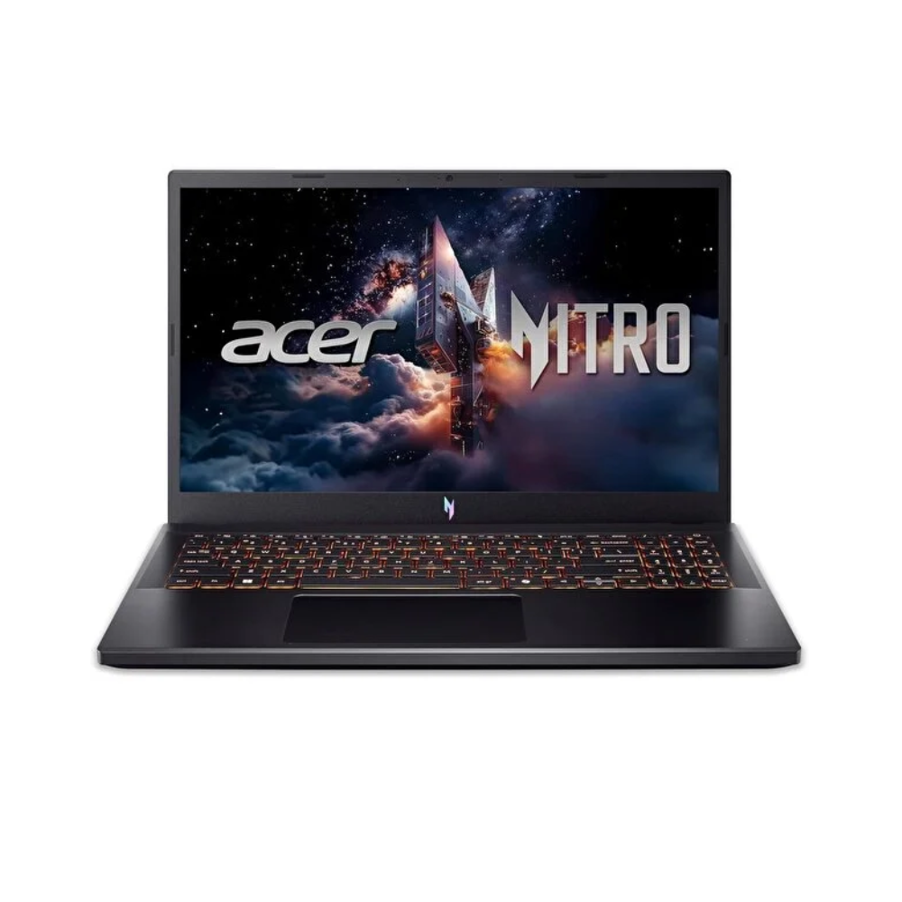 Acer Nitro laptop with a dynamic display on a white background