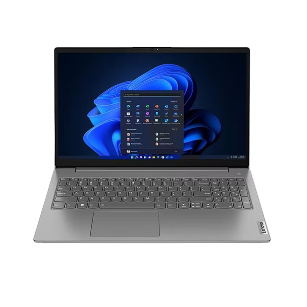 Laptop with Intel logo on a white background