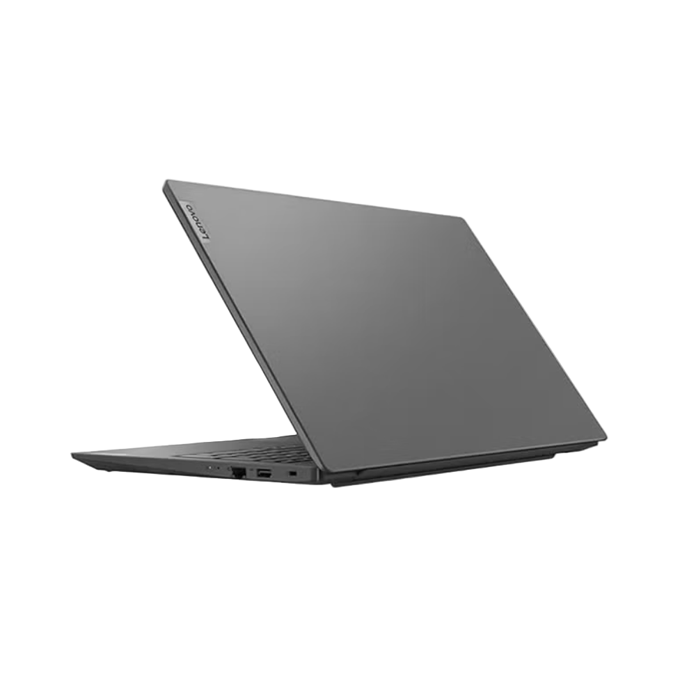 Black laptop on a white background with Intel logo