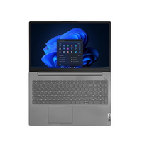 Gray laptop with Intel logo on a white background