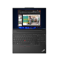 Black ThinkPad laptop with a screen displaying a webpage on a white background