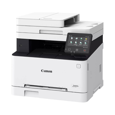 Canon printer with a touchscreen interface on a white background