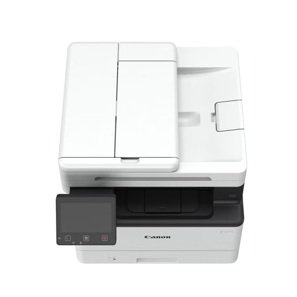 White Canon printer on a white background