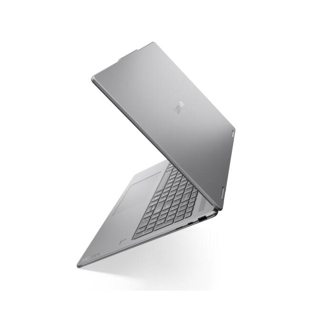 Silver laptop on a white background