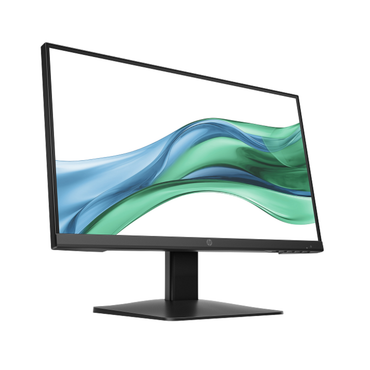 Computer monitor with a colorful display on a white background
