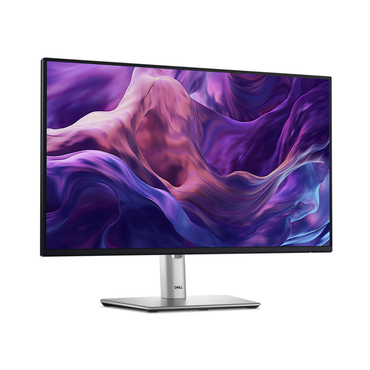 Dell monitor with a colorful display on a white background