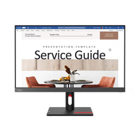Monitor displaying a 'Service Guide' template with a dining room scene on the screen.