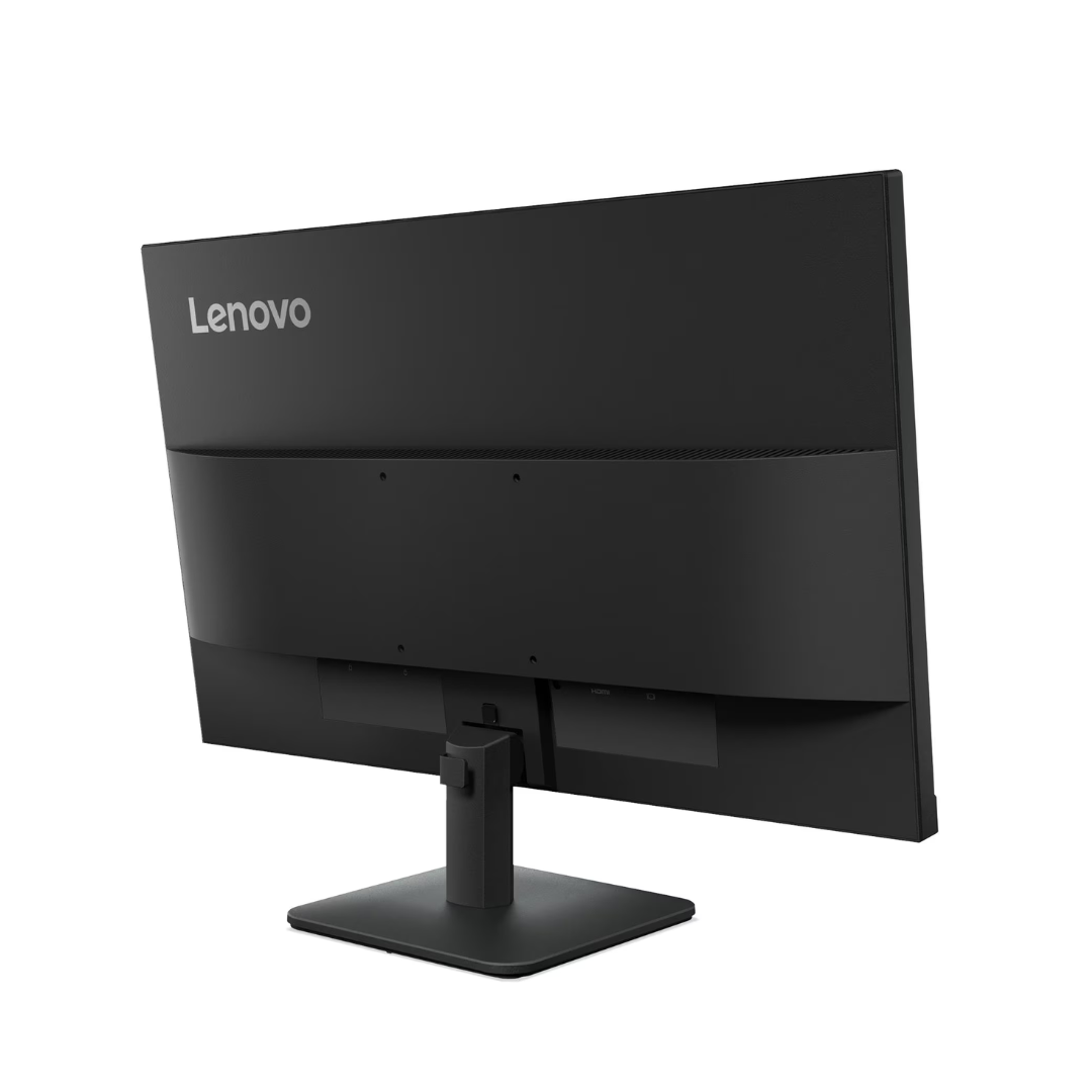 Black Lenovo monitor on a white background