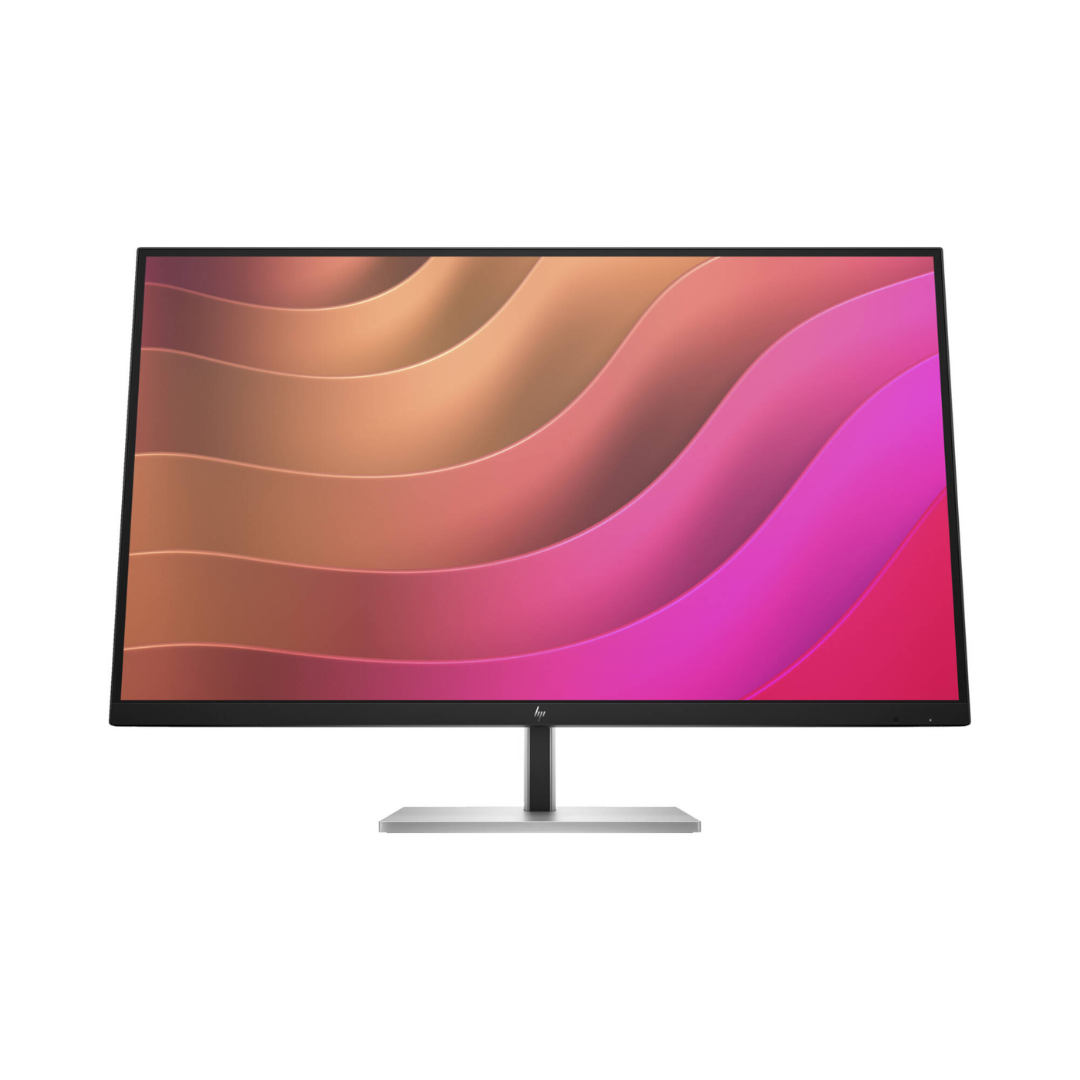 Computer monitor with colorful display on a white background