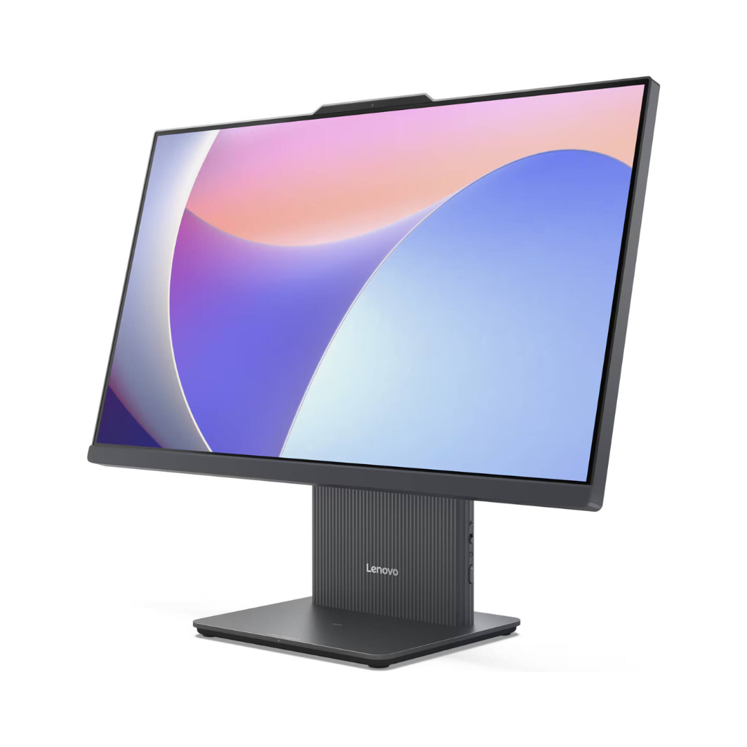 Lenovo monitor with a colorful display on a white background