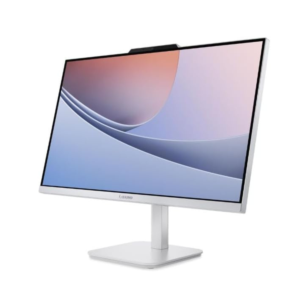 Computer monitor with a white base on a white background