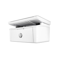 White HP printer on a white background