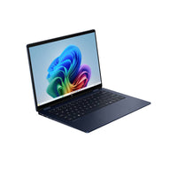 Laptop with colorful display on a white background