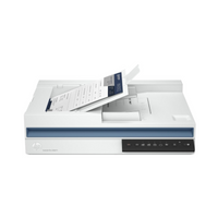 Scanner with a document on a white background