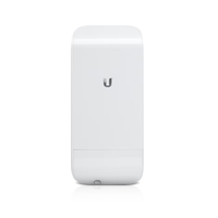 White Ubiquiti network device on a white background