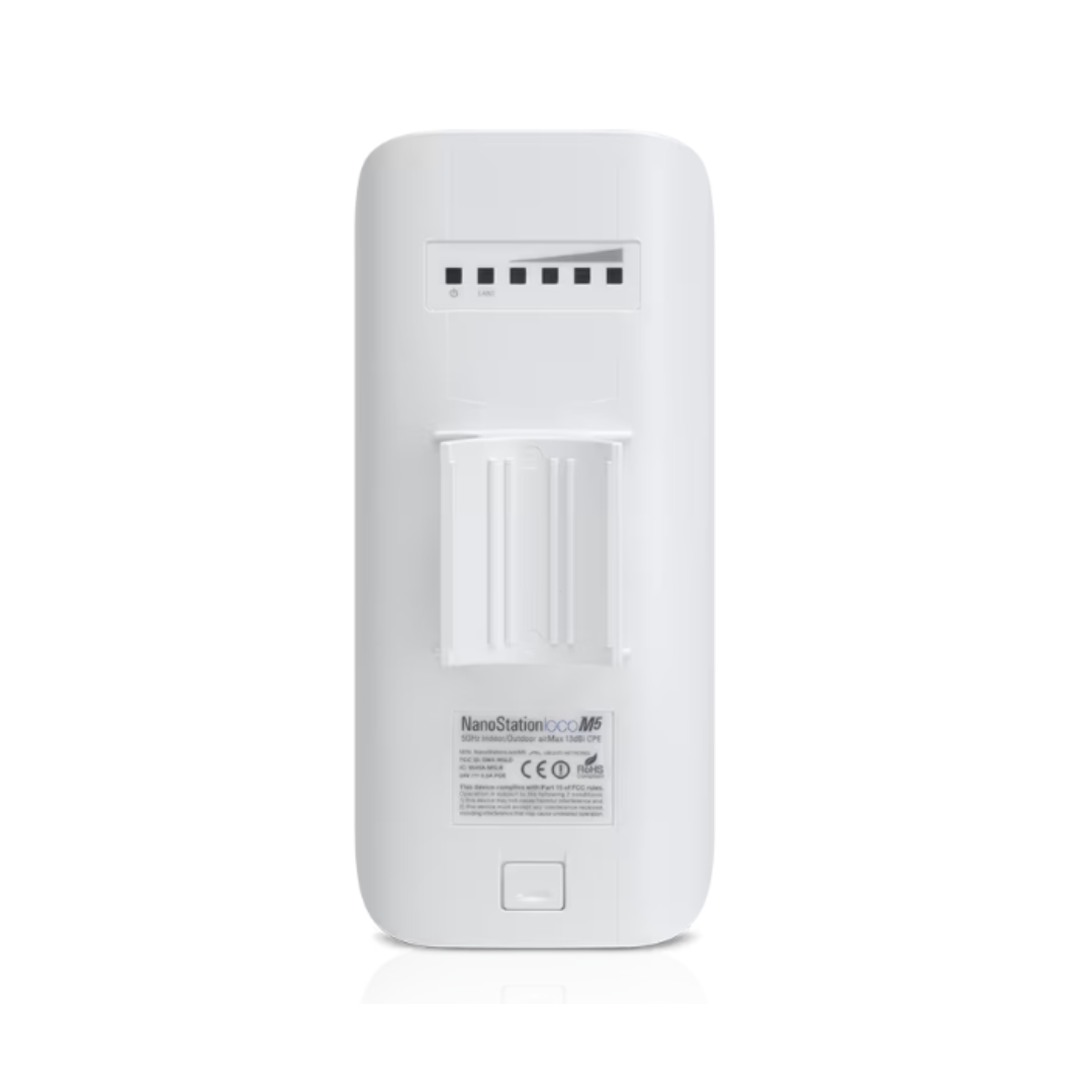 White electronic device with a label on a white background