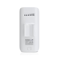 White electronic device with a label on a white background