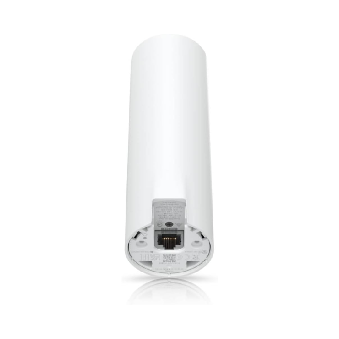 White cylindrical electronic device on a white background