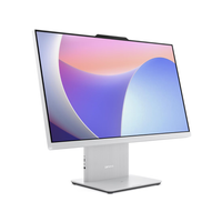 Computer monitor with a colorful display on a white background