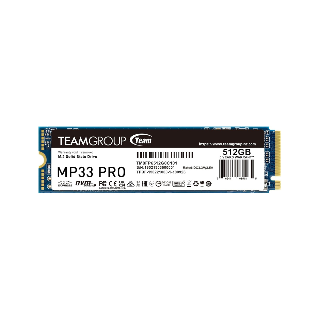 TeamGroup MP33 PRO M.2 solid state drive on a white background