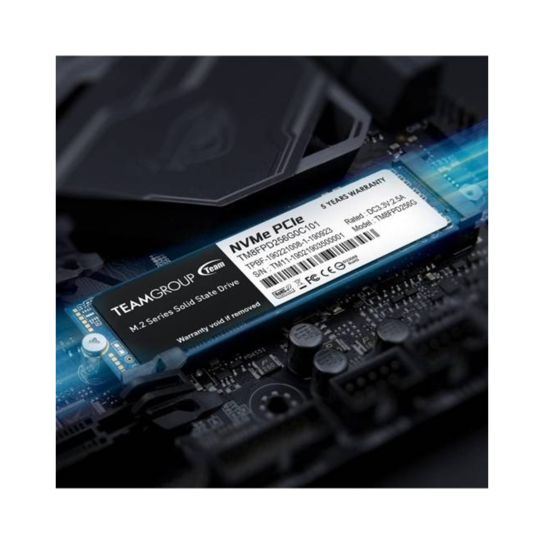 Team Group M.2 series solid-state drive on a motherboard
