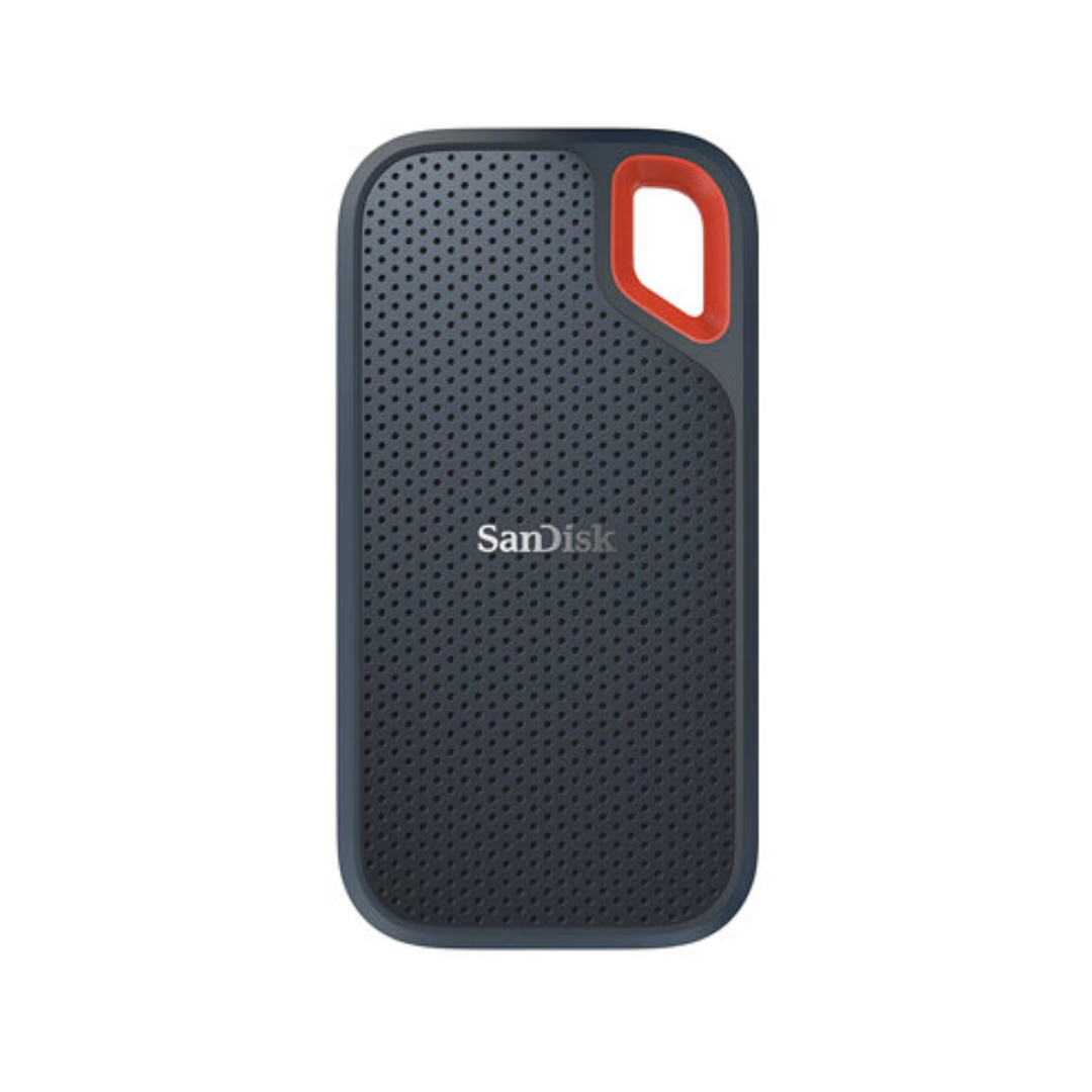 SanDisk external hard drive on a white background