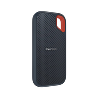 SanDisk external hard drive with red accent on a white background