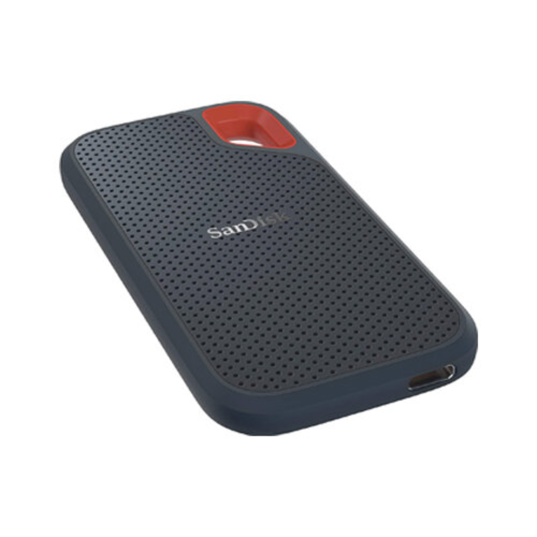 SanDisk external hard drive on a white background