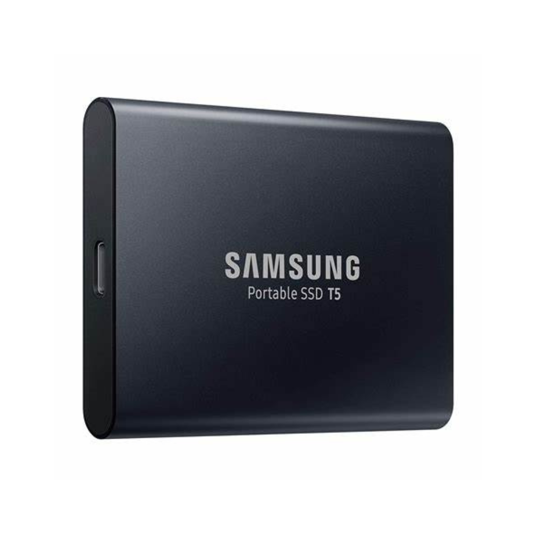 Samsung Portable SSD T5 on a white background