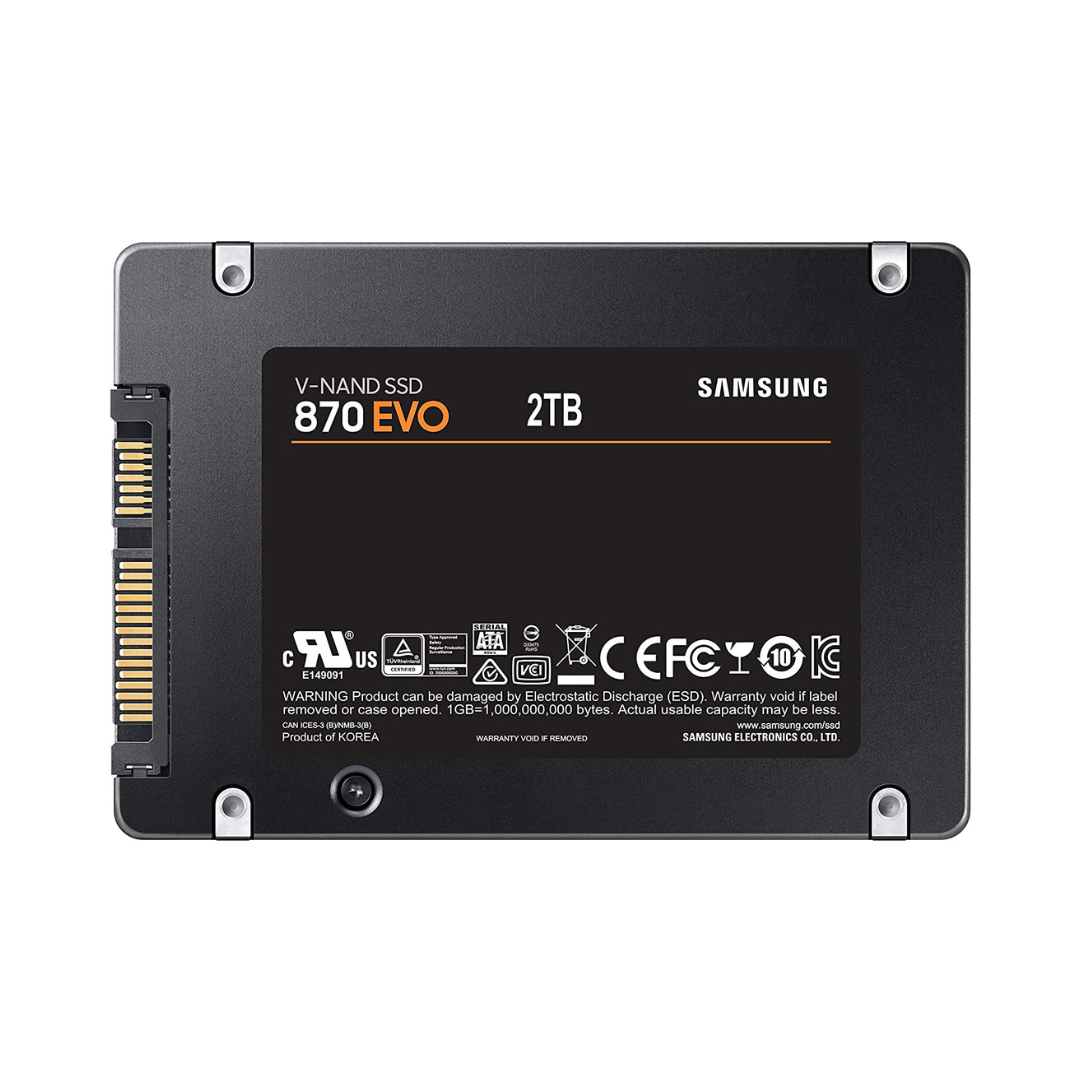 Samsung 870 EVO 2TB SSD on a white background