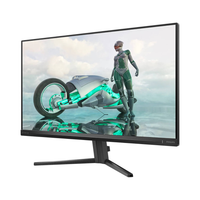 Gaming monitor displaying a futuristic scene with a robot and motorcycle.