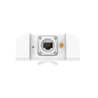 White electronic device with a network port on a white background
