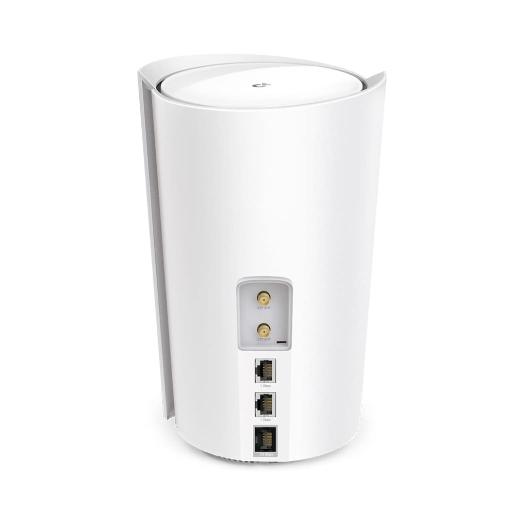 White router with multiple ports on a white background