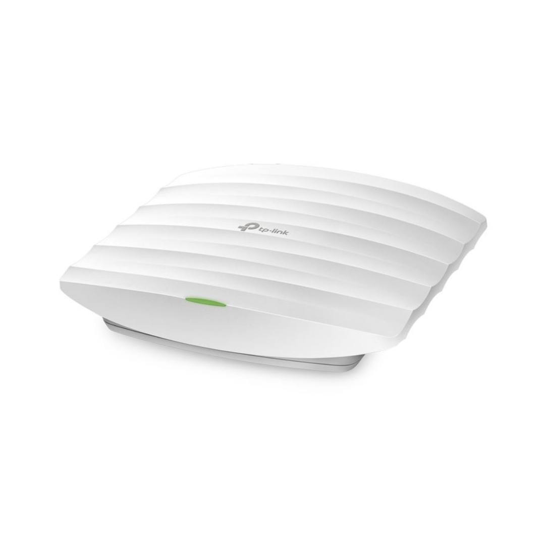 White TP-Link Wi-Fi access point on a white background