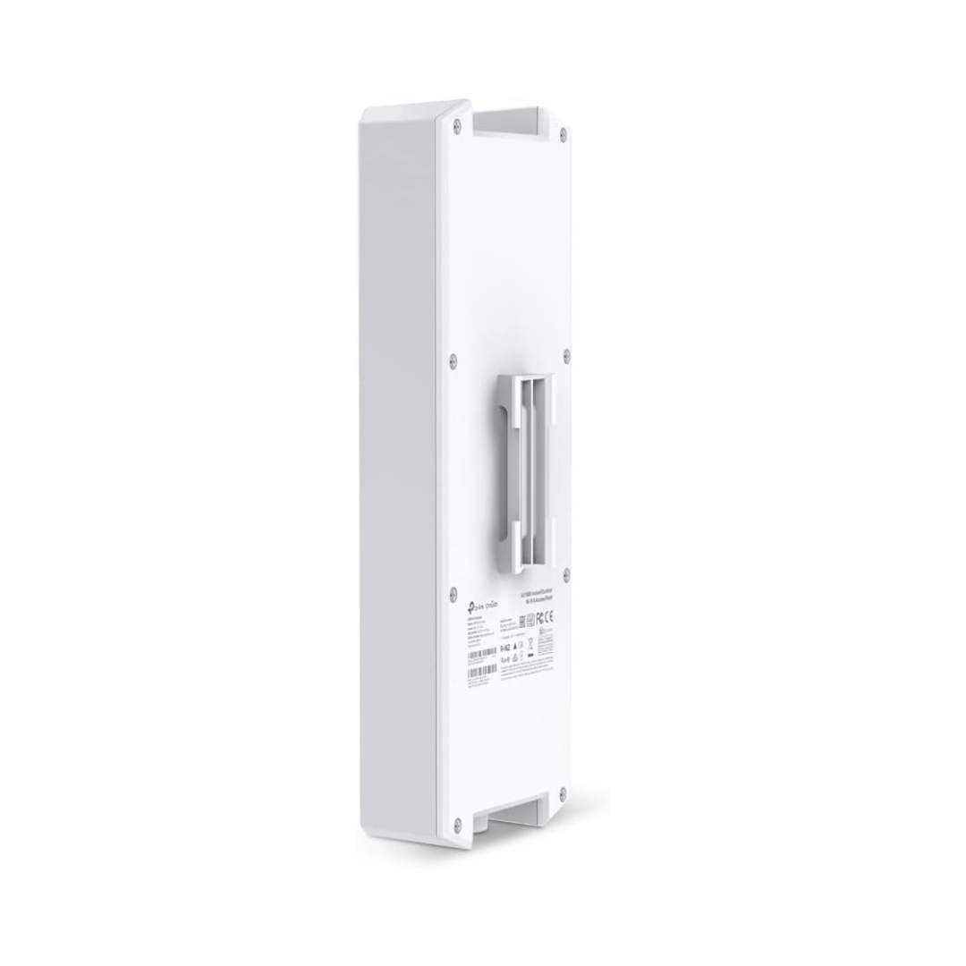 White rectangular device with a handle on a white background