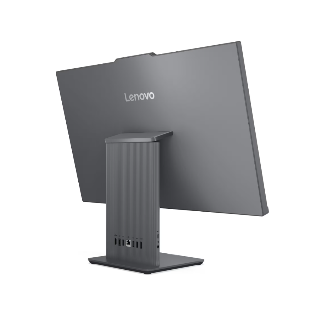 Lenovo computer monitor with stand on a white background